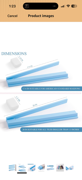 Wood Mahjong Racks - 17.4 inch - Blue