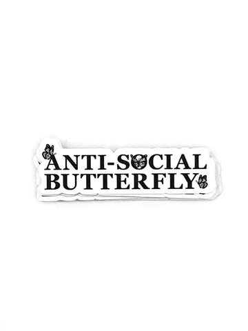 Antisocial Butterfly Sticker