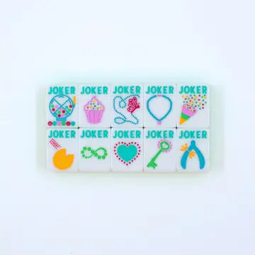 Crystal Confetti Lemon-Lime | Mahjong with A Sprinkle of Color and Joy | 1.25" X 0.9" X 0.7"