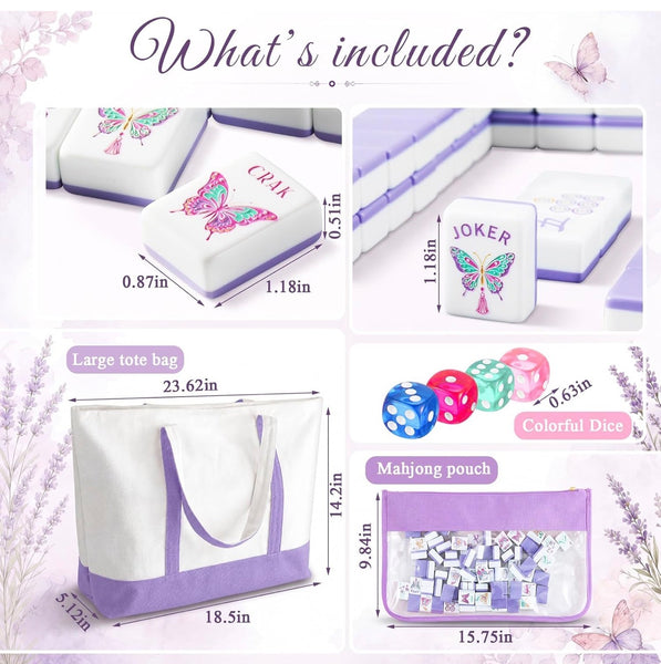 Lavender Butterfly Tile Set