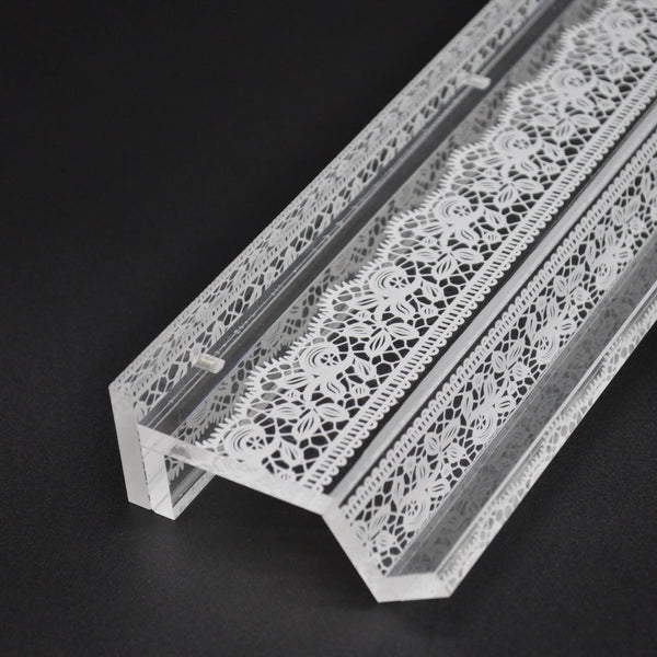 White Lace Mahjong Rack and Pusher, Set of 4