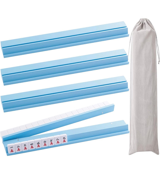 Wood Mahjong Racks - 17.4 inch - Blue
