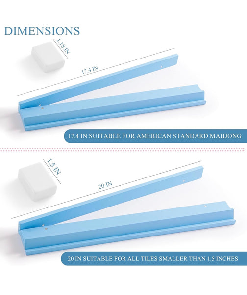 Wood Mahjong Racks - 17.4 inch - Blue