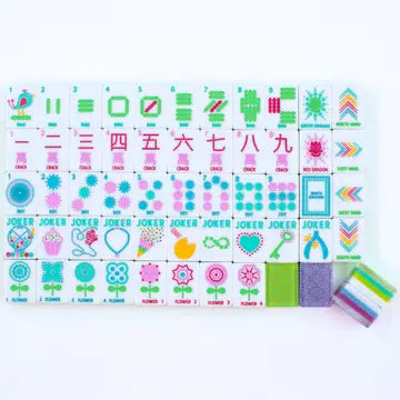 Crystal Confetti Lemon-Lime | Mahjong with A Sprinkle of Color and Joy | 1.25" X 0.9" X 0.7"