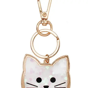 Cat Floating Heart Keychain