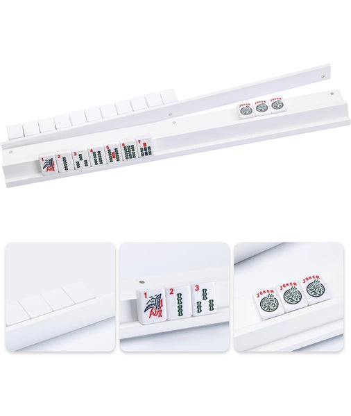 Wood Mahjong Racks with Magnetic Pushers