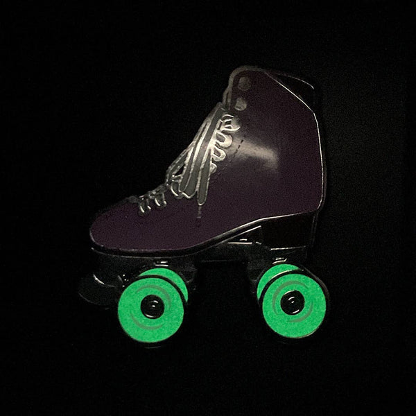 Glow in the Dark Amethyst Skate Pin