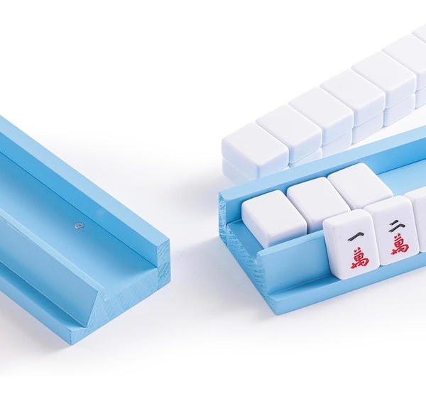Wood Mahjong Racks - 17.4 inch - Blue