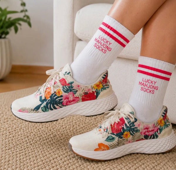 Lucky Mahjong Socks | Women's Athletic Crew Socks