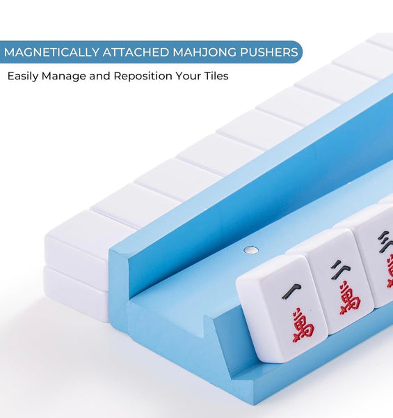 Wood Mahjong Racks - 17.4 inch - Blue
