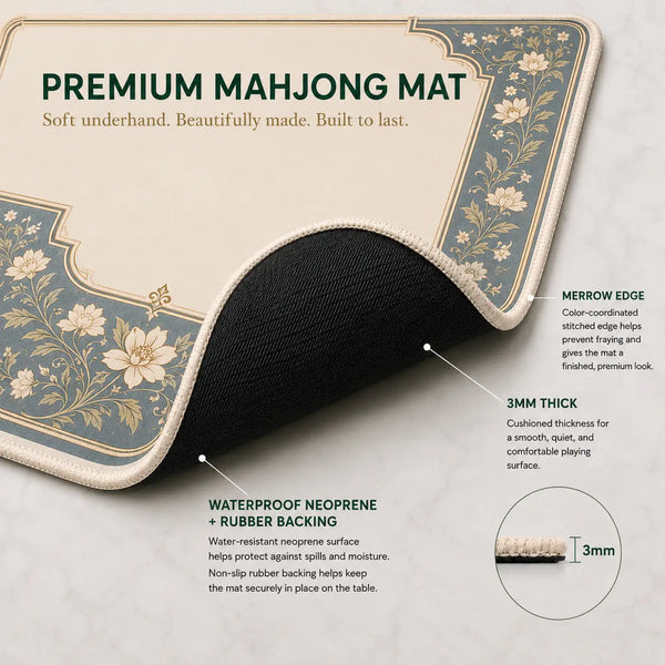 Something Blue — Steel Blue Lace Mahjong Mat - Preorder