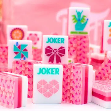 Crystal Prism Pink | Mahjong with Bold Angles and Vibrant Vibes | 1.25" X 0.9" X 0.7"