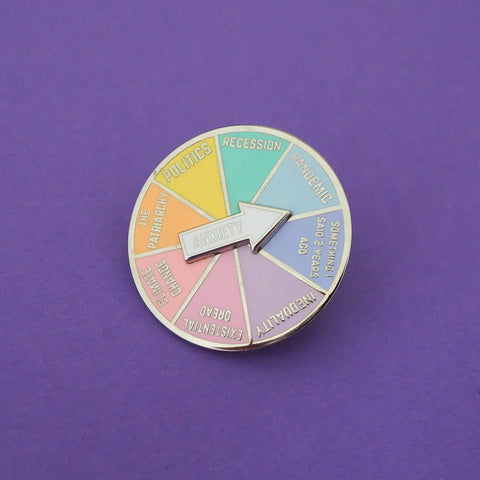 ANXIETY SPINNER ENAMEL PIN