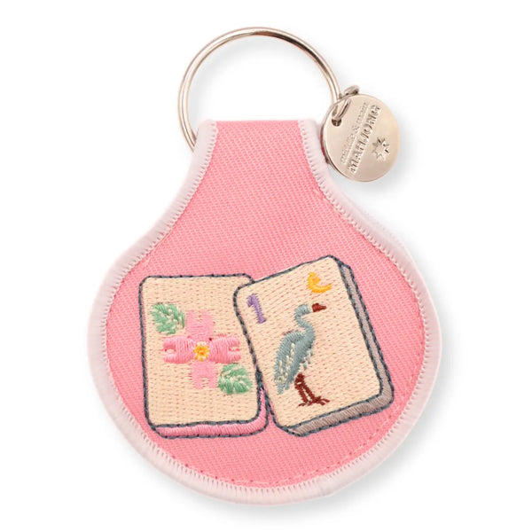 Blossom & Bird Tile Embroidered Keychain
