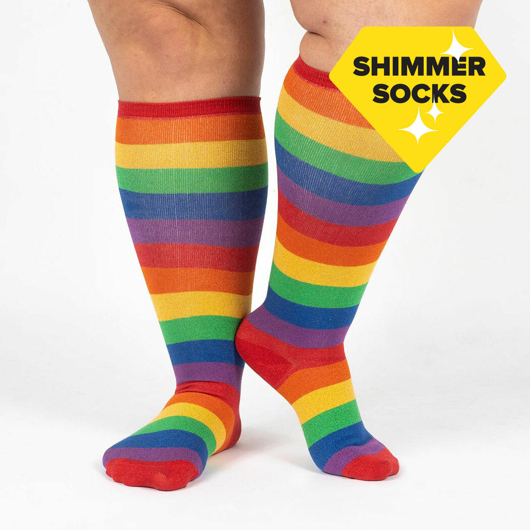 March With Pride Wide Calf Knee High Socks