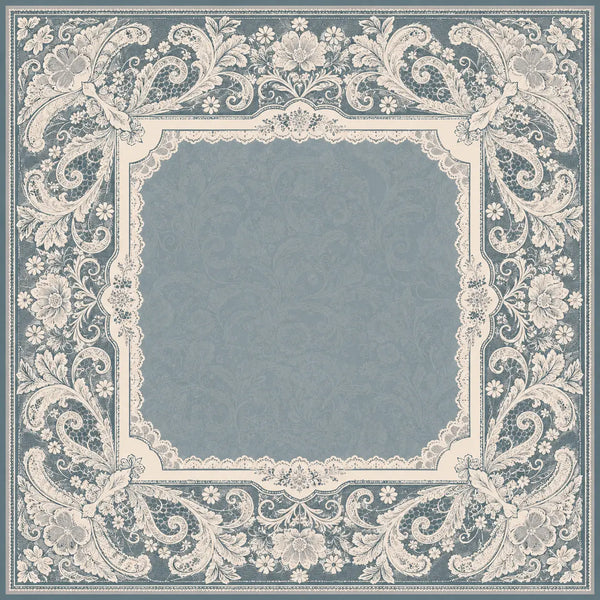 Something Blue — Steel Blue Lace Mahjong Mat - Preorder