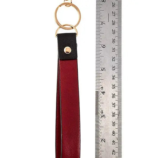 Faux Leather Strap Keychain