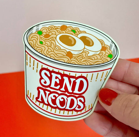 Send Noods - Cup O Ramen Vinyl Sticker (weather Proof)