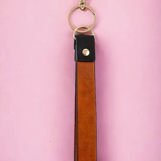 Faux Leather Strap Keychain