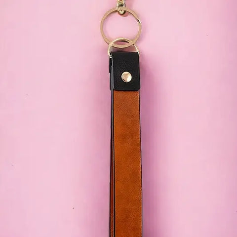 Faux Leather Strap Keychain