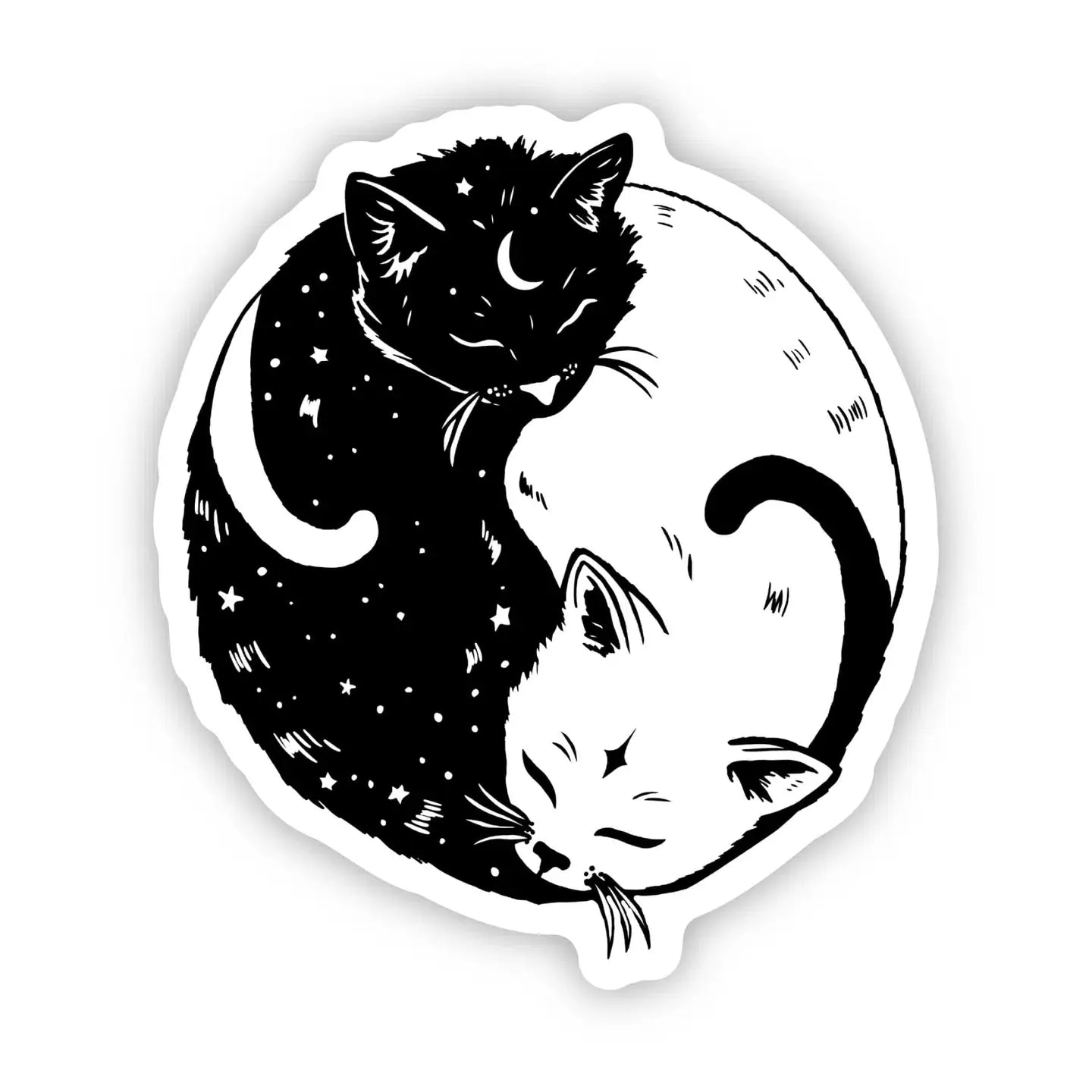 Yin Yang Cat Sticker