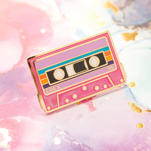 90s Kid Cassette Tape Pin - Gold Plated