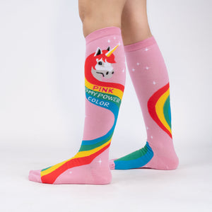 Rainbow Mane Knee Socks