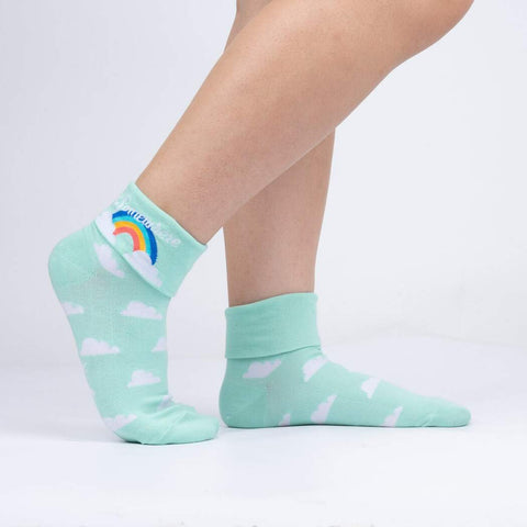 Somewhere Over the Rainbow Turn Cuff Socks